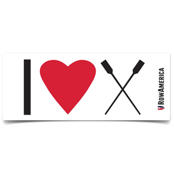 Rowing Sticker - Scull & Sweep I Love Rowing Sticker